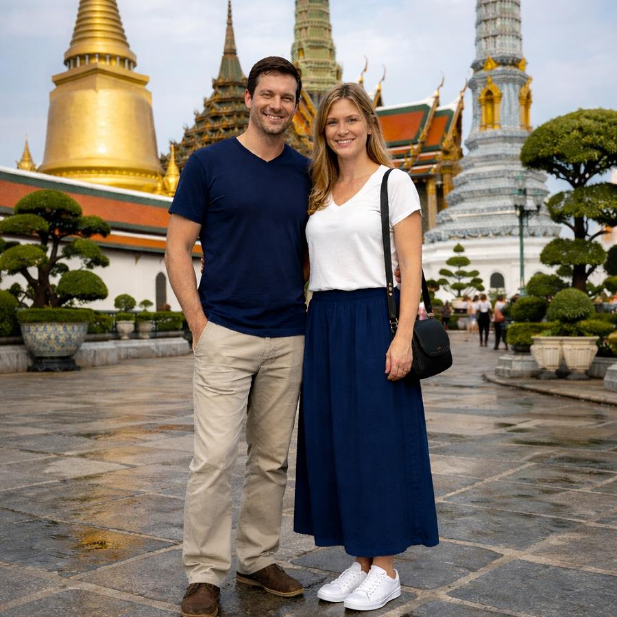Tempelgerechte Kleidung für den Besuch des Königspalasts in Bangkok