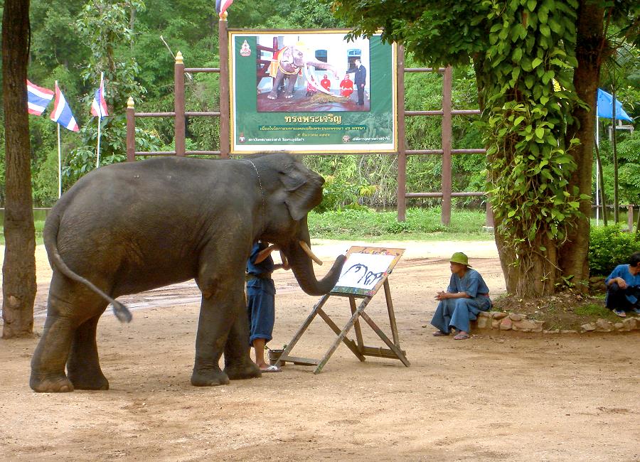 Gemalte Bilder von Elefanten