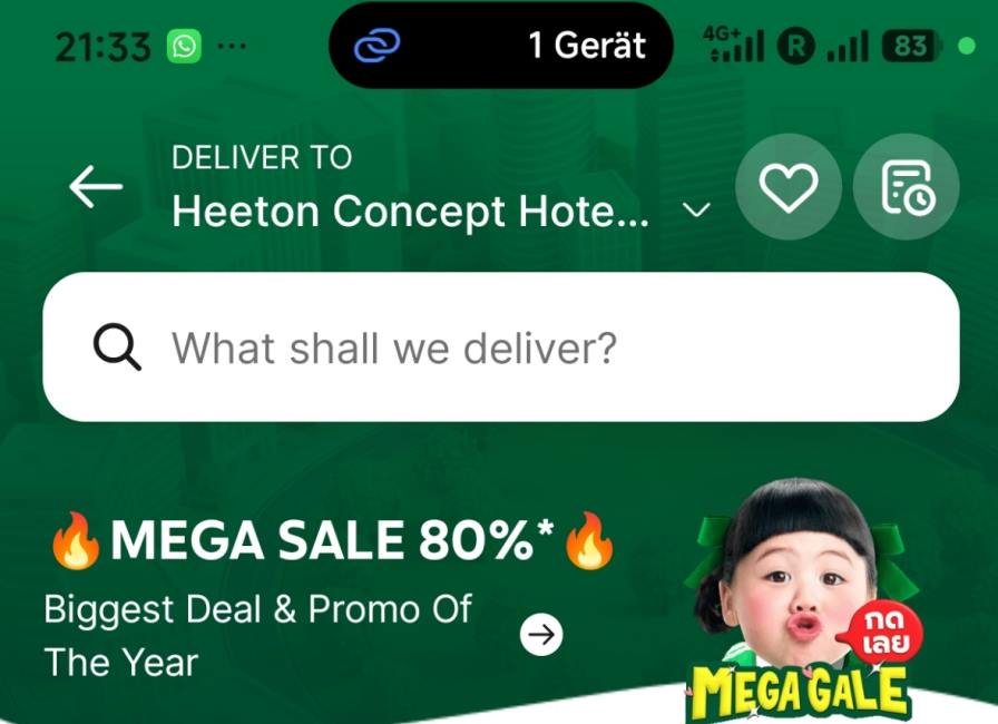 GrabFood App für Essen bestellen in Pattaya