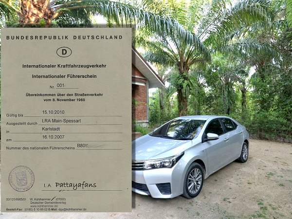 Internationaler Führerschein Mietwagen Thailand