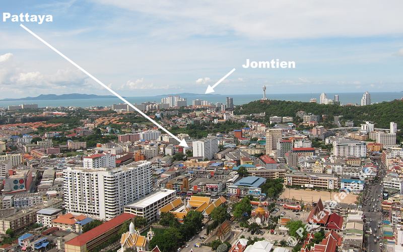 Luftaufnahme von Pattaya und Jomtien